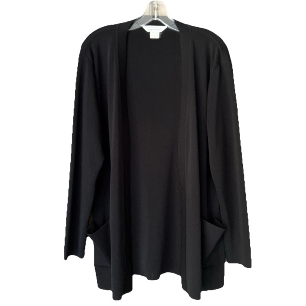Misook Knit Blazer Small Women’s Black Cardigan Jacket Open Sweater Top Stretch